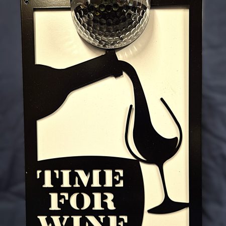 Time for wine solar light wall plaque.