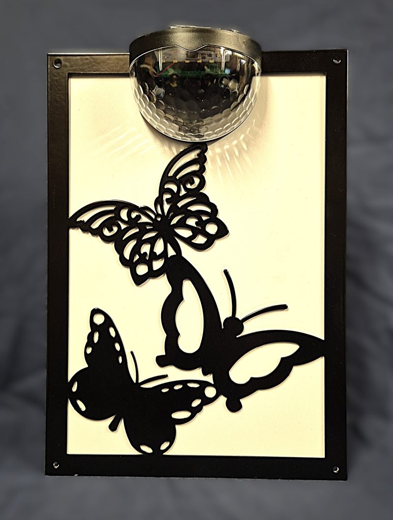 Butterflies solar light wall plaque.