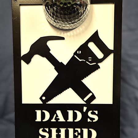 Dad's shed solar light wall plaque.