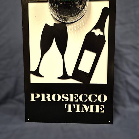 Prosecco time solar light wall plaque.