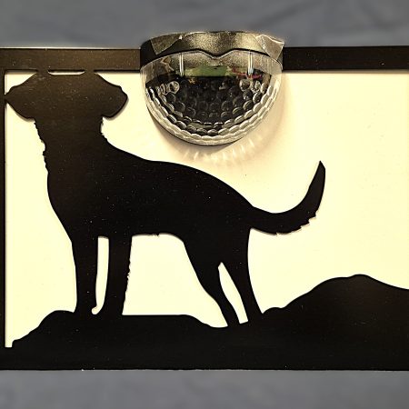 Dog solar light wall plaque.