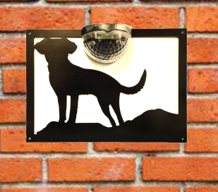 Dog solar light wall plaque.