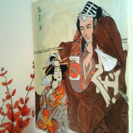 The Actor and the Actress - Original Acrylic on canvas -Japanese - Oriental - Chinese painting