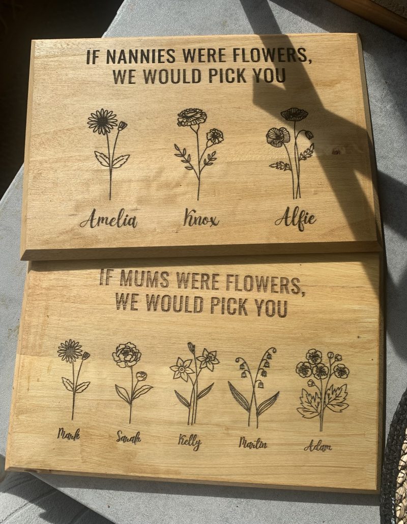 Personalised birth flower board | The perfect gift for parents and grandparents