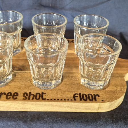 One shot, Two shot........wooden shot glass paddle.