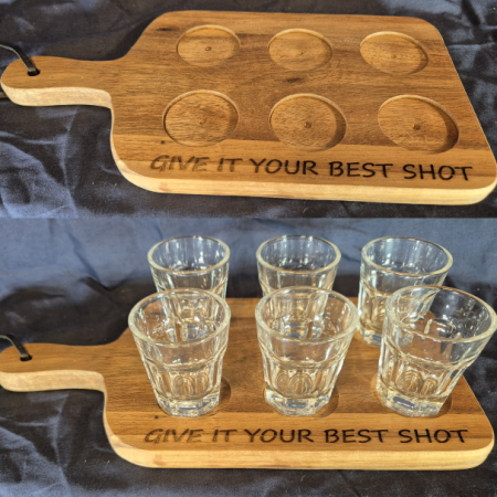 Give it your best shot wooden shot paddle