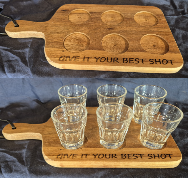 Give it your best shot wooden shot paddle