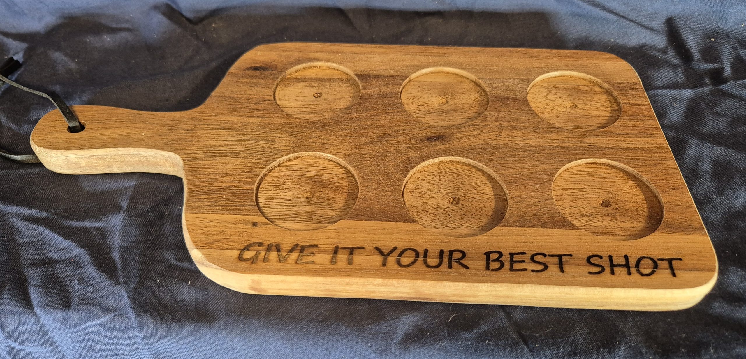 Give it your best shot wooden shot paddle