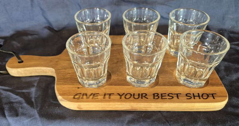 Give it your best shot wooden shot paddle