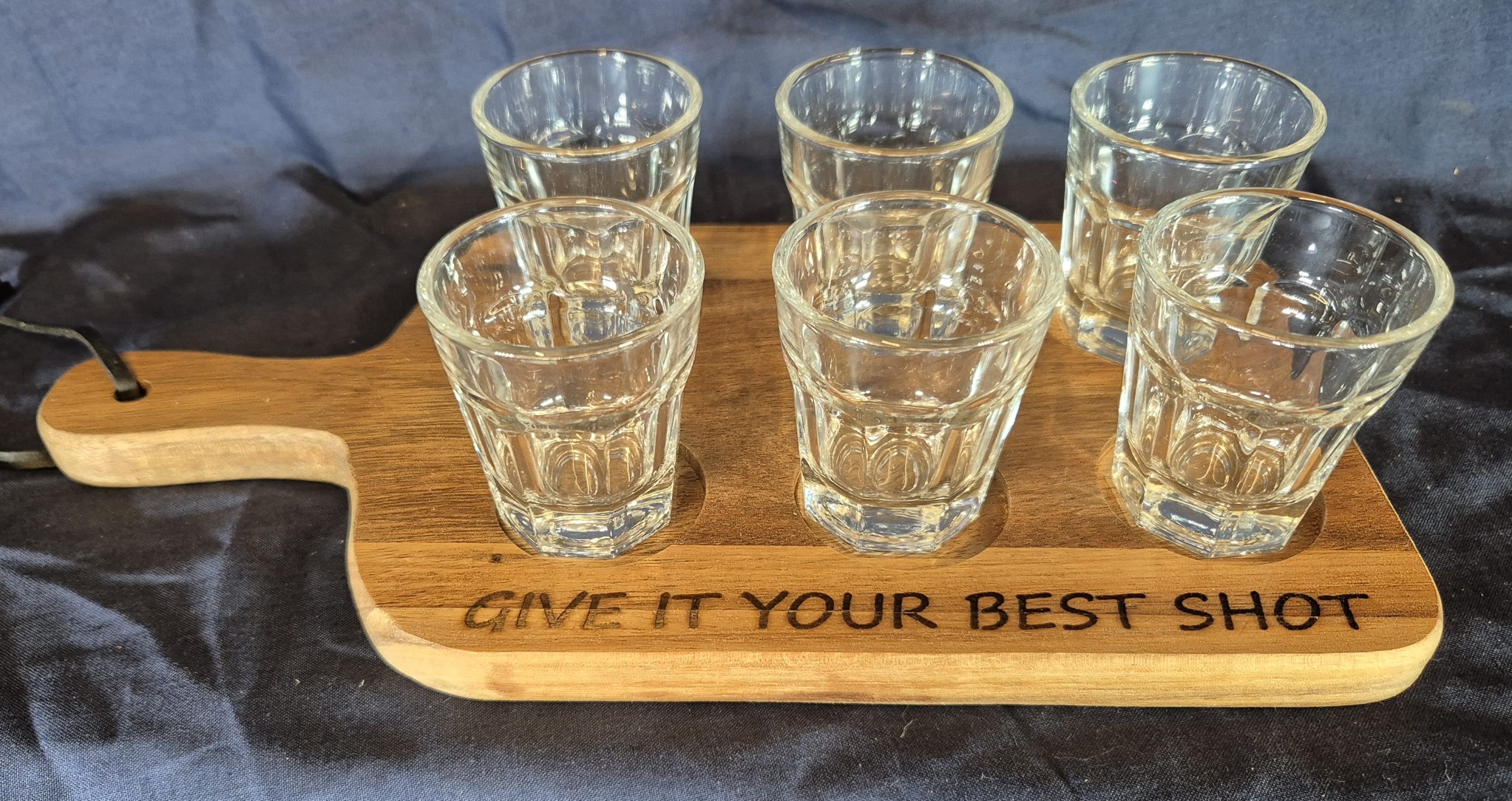 Give it your best shot wooden shot paddle