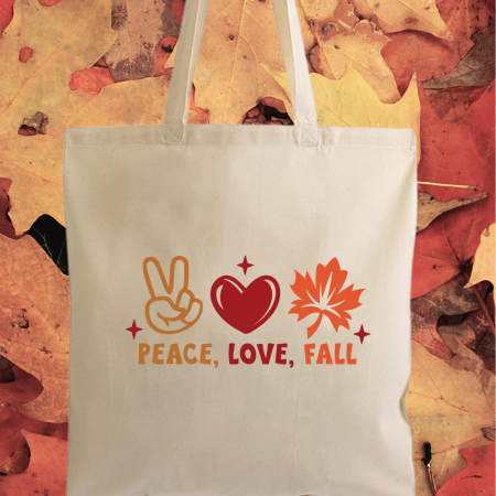 Peace, Love, Fall Shopper Bag
