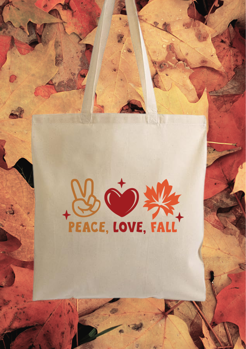 Peace, Love, Fall Shopper Bag