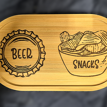 Beer & Snacks double coaster tray