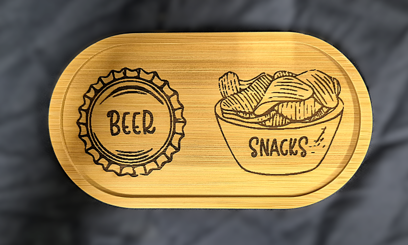 Wine and chocolate double coaster tray