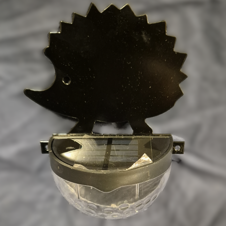 Hedgehog solar fence post light.
