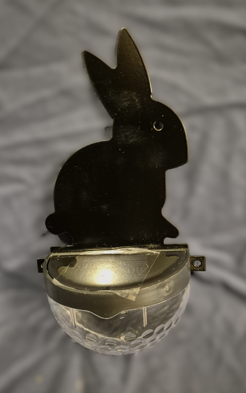 Rabbit fence post solar light.