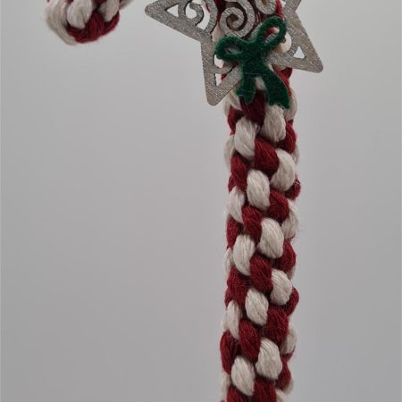 Handmade Macrame Candy Cane Ornament