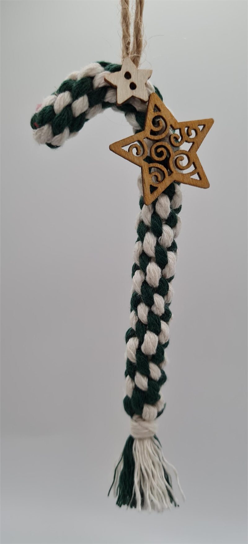 Handmade Macrame Candy Cane Ornament