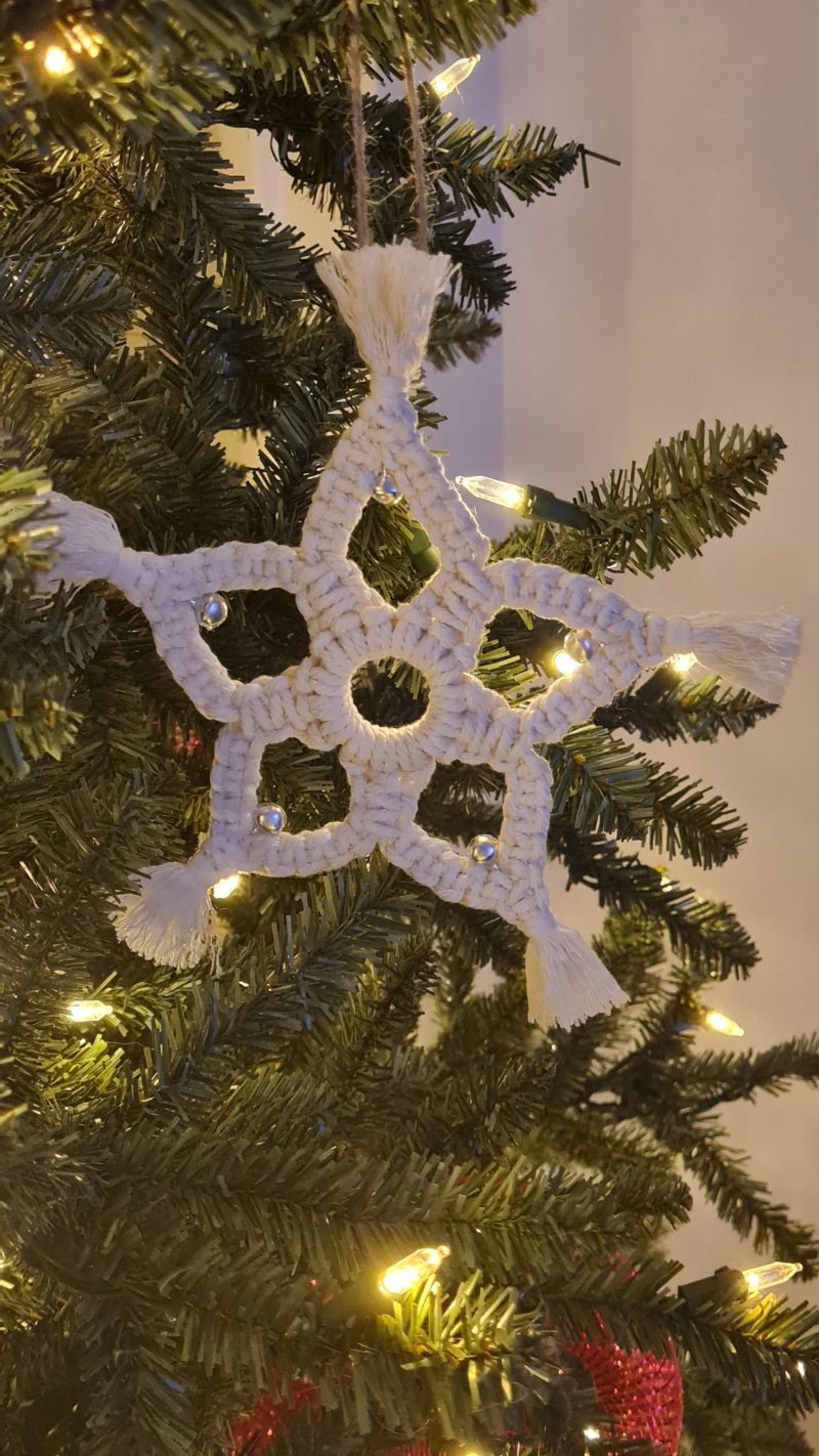 Handmade Large Macrame Jingle Star