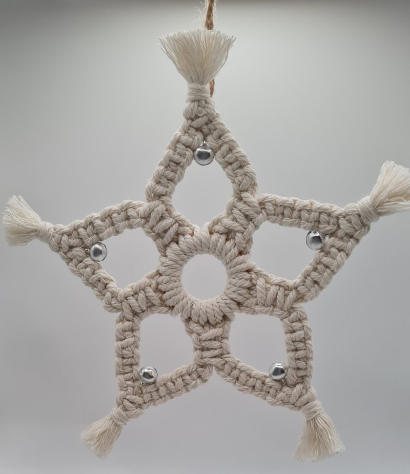 Handmade Large Macrame Jingle Star