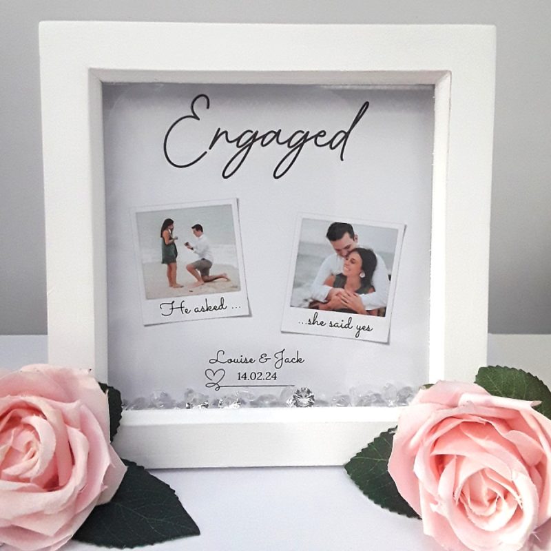 Personalised Engaged Frame, Engaged Gift, Engagement Box Frame, Engagement Gift