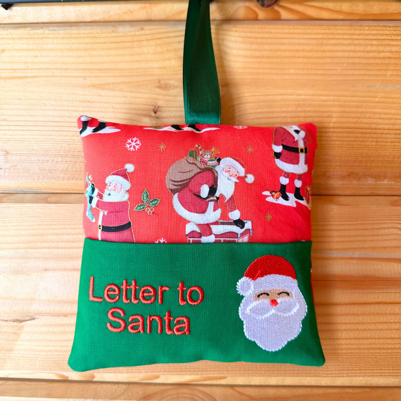 Letter to Santa hanging cushion, Christmas decor, Christmas Eve pillow, Santa print
