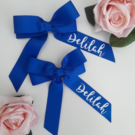 Personalised Hair Bow, School Hair Bow, 4" Bow Clip, Bow Bobble