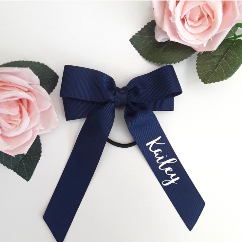 Personalised Hair Bow, School Hair Bow, 4" Bow Clip, Bow Bobble