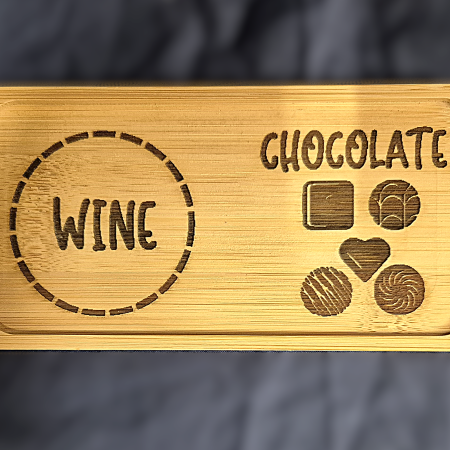 Wine and chocolate double coaster tray