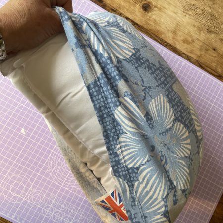 Mini pillow with removable cover ("Blue Hibiscus")
