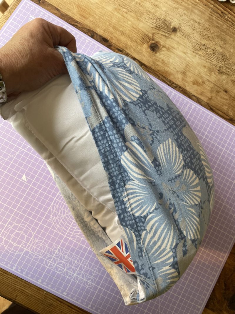 Mini pillow with removable cover ("Blue Hibiscus")