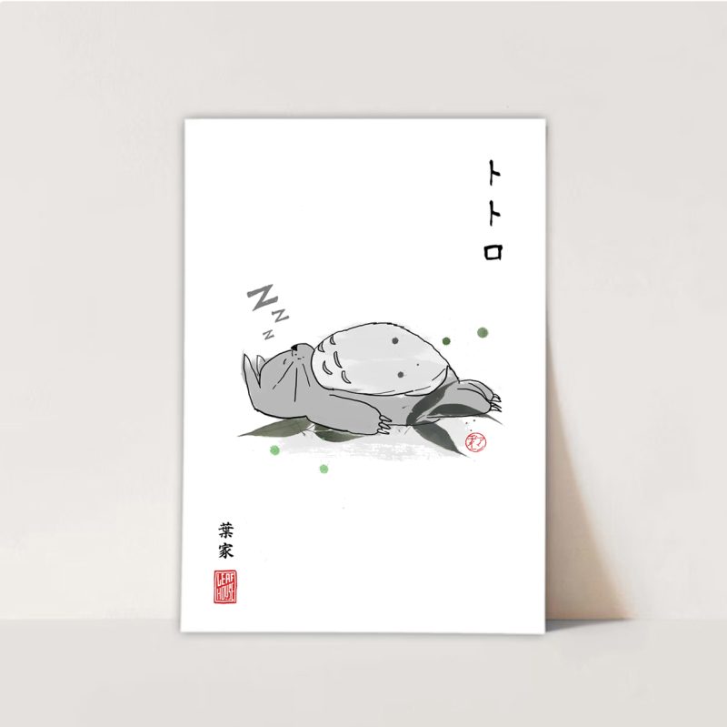 Studio Ghibli Movie Fanart Prints - Sumi-e Japanese Ink brush - mancave office boys girls bedroom