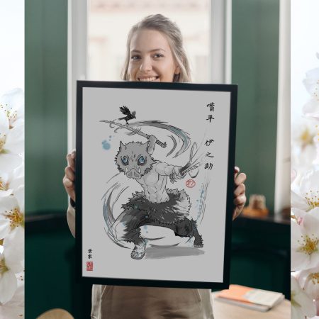 Demon Slayer Poster | Fanart Prints | Sumi-e Japanese Ink brush | mancave living room bedroom gift