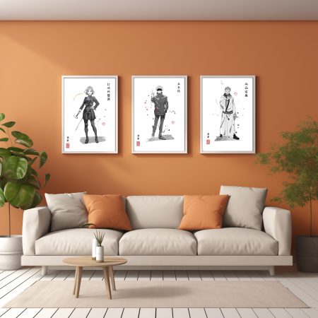 Jujutsu Kaisen Prints | Fanart Poster | Sumi-e Japanese Ink brush | mancave living room bedroom gift