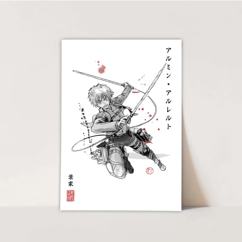 Attack on Titan Prints | Fanart Posters | Sumi-e Japanese Ink brush | mancave living room bed gift