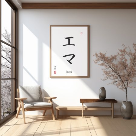 Your Name TRANSLATED into Japanese Calligraphy print - gift decor wall art poster minimalistic