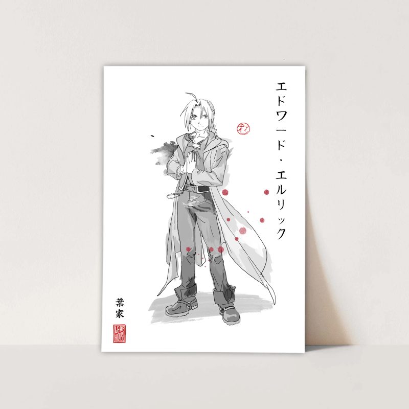 Full Metal Alchemist Prints | Fanart Posters | Sumi-e Japanese Ink brush | office living room gift