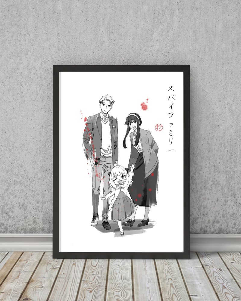 Spy X Family Prints | Fanart Posters | Sumi-e Japanese Ink brush | office living room gift