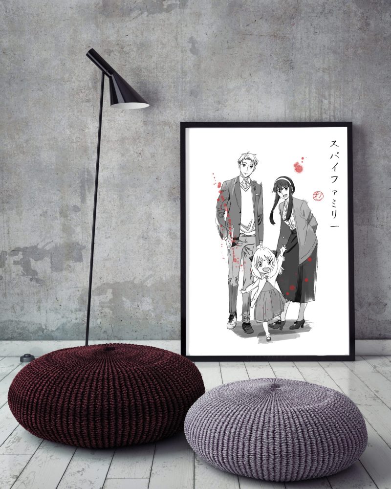 Spy X Family Prints | Fanart Posters | Sumi-e Japanese Ink brush | office living room gift