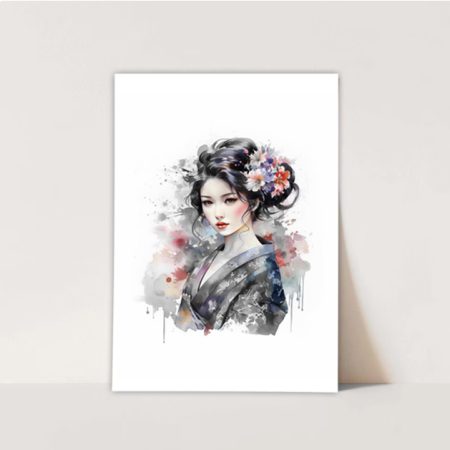 Triptich Prints | Japanese inspired artwork | Geisha | Beautiful illustration painting