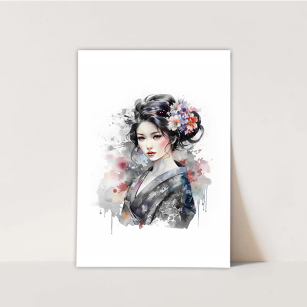 Triptich Prints | Japanese inspired artwork | Geisha | Beautiful illustration painting