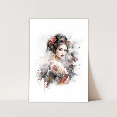 Triptich Prints | Japanese inspired artwork | Geisha | Beautiful illustration painting