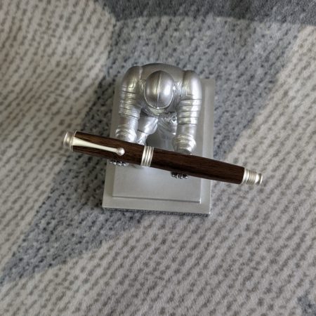 Hand turned Omega style wooden fountain pen made in walnut