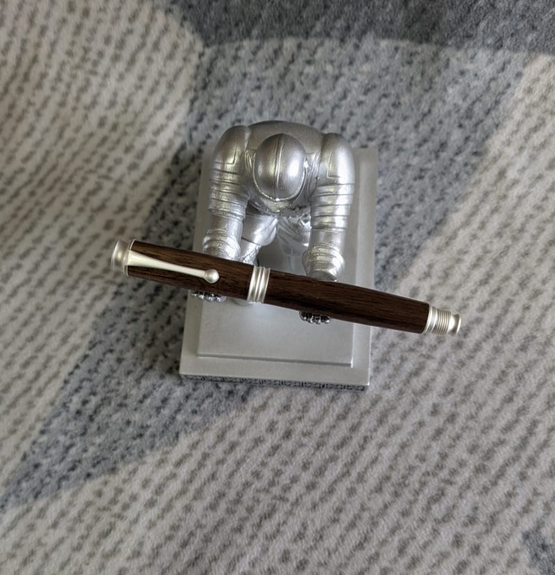 Hand turned Omega style wooden fountain pen made in walnut