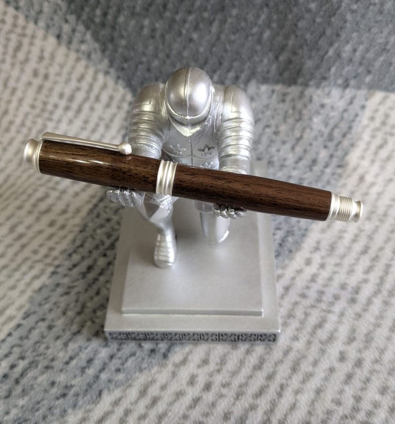 Hand turned Omega style wooden fountain pen made in walnut