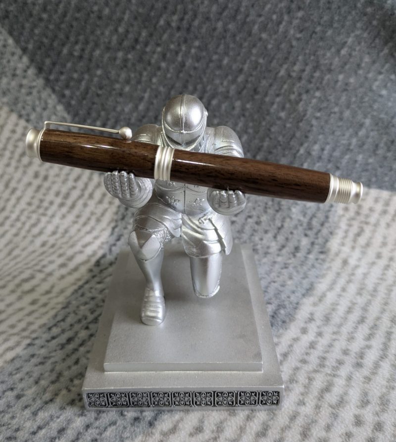 Hand turned Omega style wooden fountain pen made in walnut