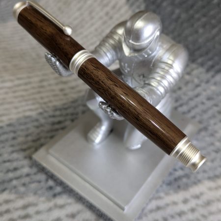 Hand turned Omega style wooden fountain pen made in walnut