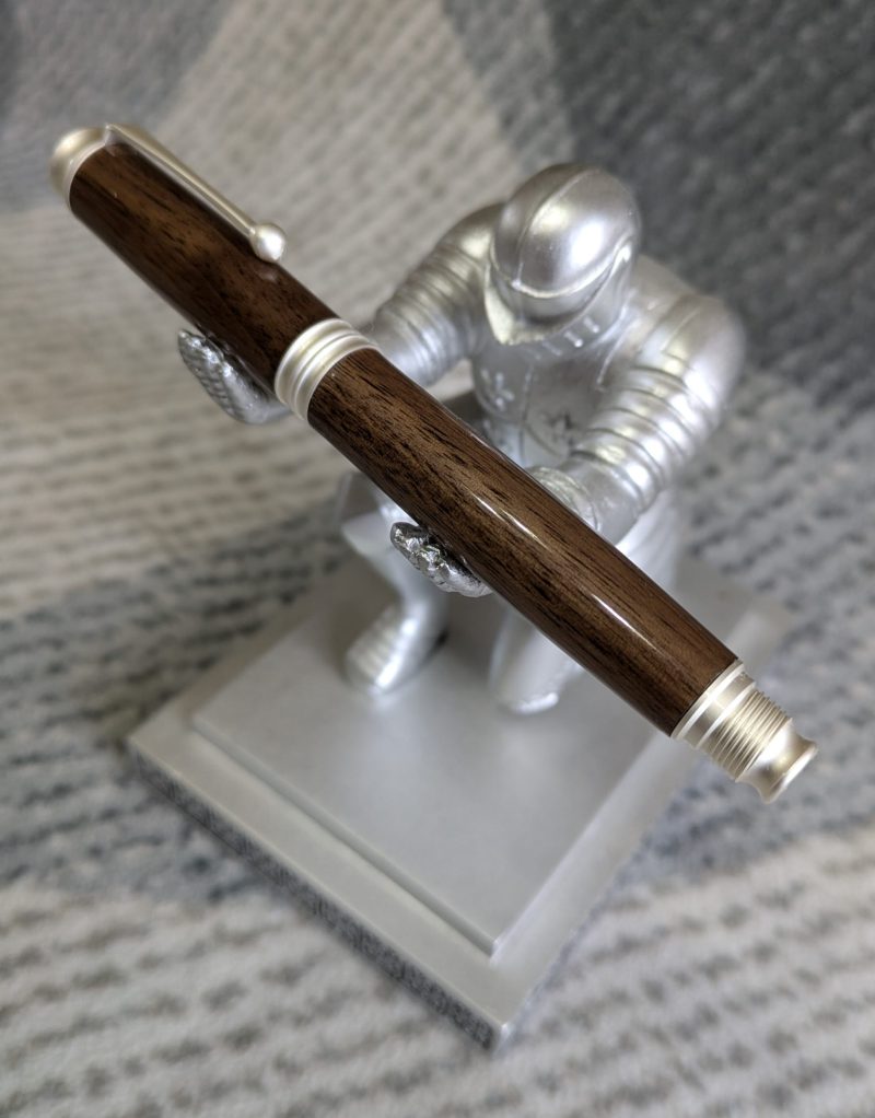 Hand turned Omega style wooden fountain pen made in walnut