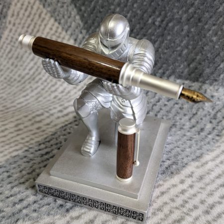 Hand turned Omega style wooden fountain pen made in walnut