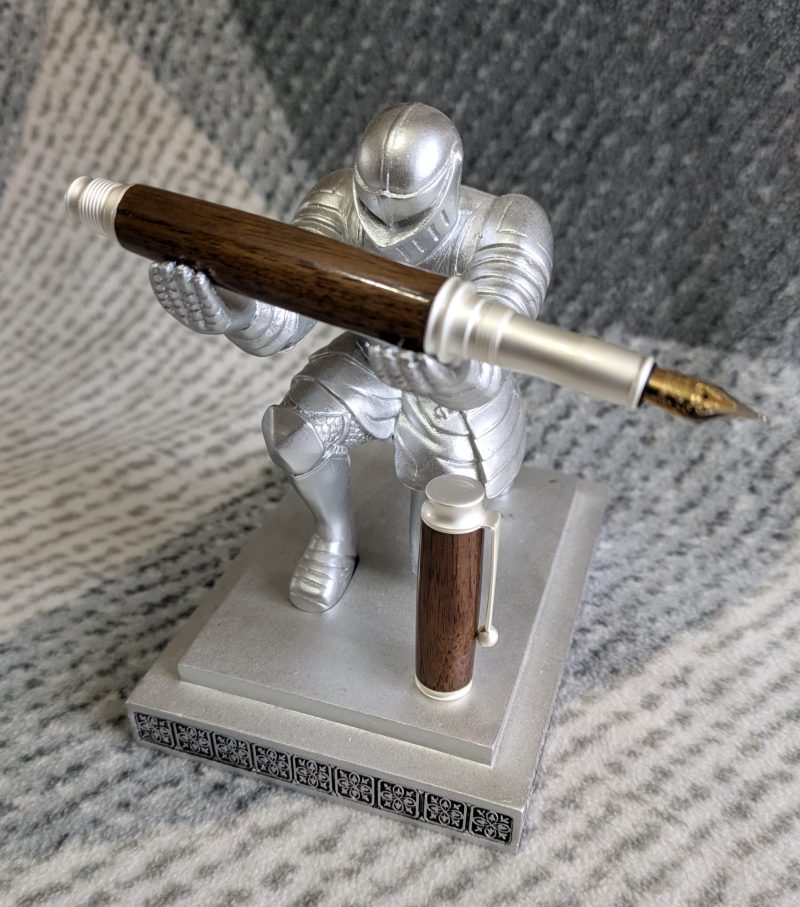 Hand turned Omega style wooden fountain pen made in walnut